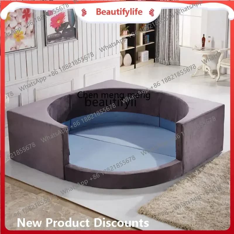 s8617Leather Large round Bed Double Master Bedroom Marriage Bed Hotel Tatami Double Master Bedroom Fabric Bed