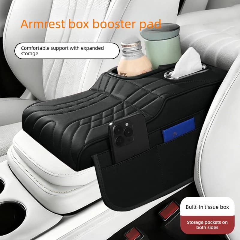 Armrest Cup Holder Heightened Design Center Console Protective Cover Car Tissue Box Multi Function Auto Interior Storage Organiz