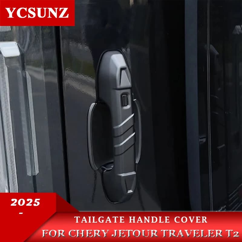 Matte Black Tailgate Handle Cover Trim For Chery Jetour Traveller T2 2024 2025 Car Accessories