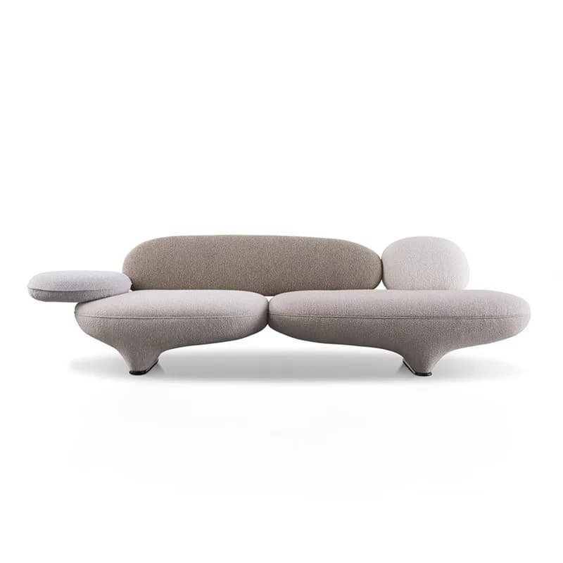 Minimalist pebble sofa living room villa size special-shaped straight-row fabric sofa