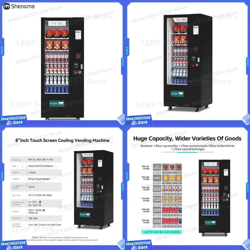 24 Hour Self Service Mini Vending Machine For Snacks Beverages Tissue And Tools Compact Refrigerated Dispenser Unit Compact