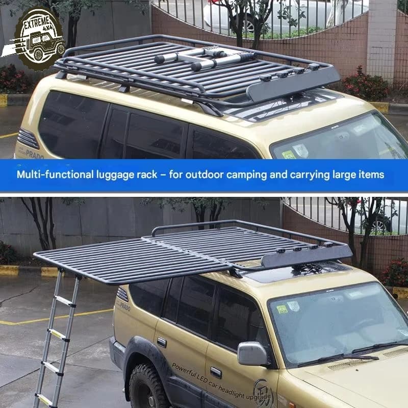 High Quality Foldable Aluminum Alloy Roof Rack/Luggage Carrier for Off-road SUVs 300kg Load Capacity Fits Outdoor Spotlights