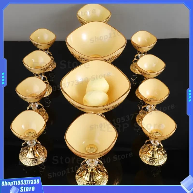 Retro Ceramic Fruit Plate for Living Room Tea Table European Style Dessert Dish Cake Stand Wedding Candy Serving Tray Decor
