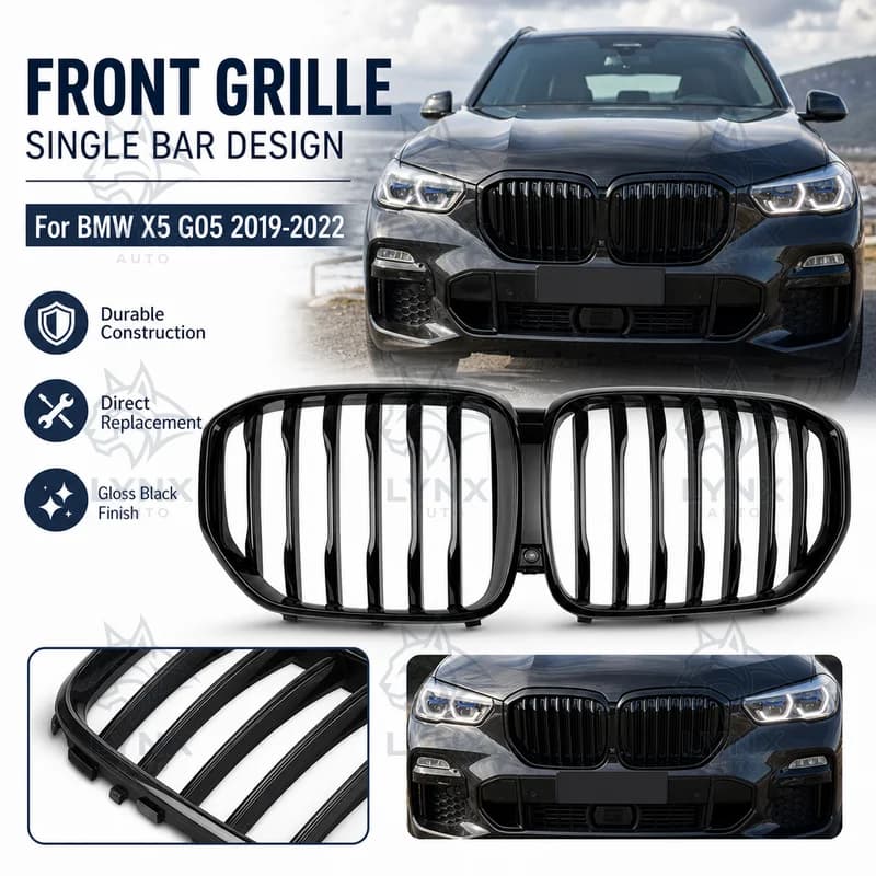 For BMW X5 G05 19-22 Modified Front Grille Single Bar Single Line Replacement Installation Air Intake Grille Front Face
