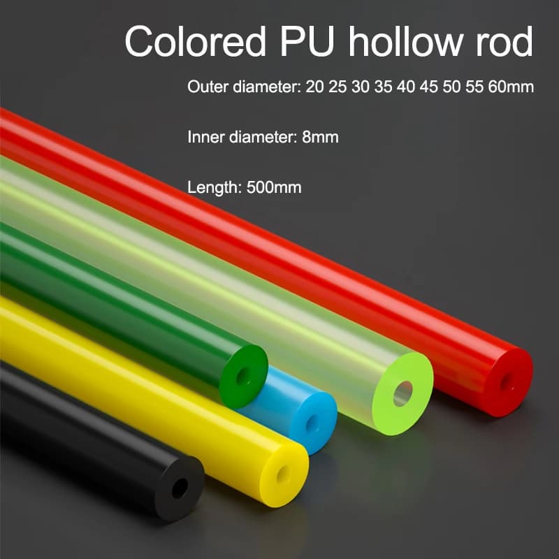 Red and Black Polyurethane Hollow Rod, Cow Tendon, Elastic Rubber, Non-Standard Pu Rod, 500mm Length