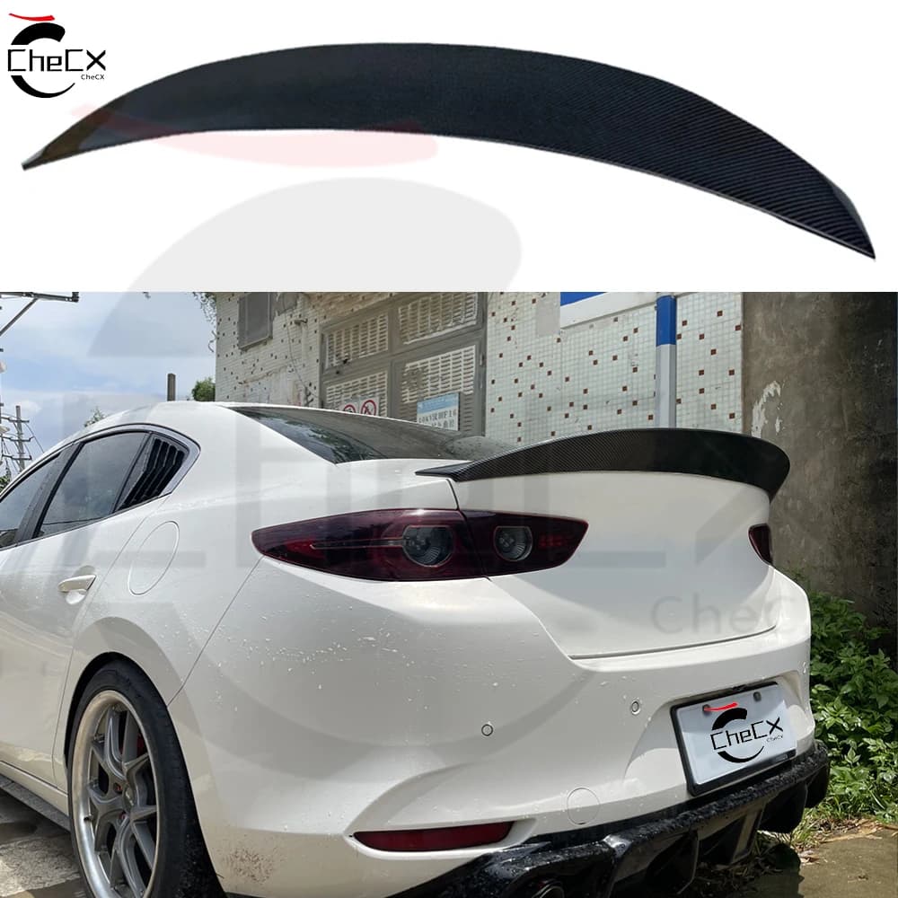 For 2020 2021 2022 2023 2024 Mazda 3 Axela 100%Real Carbon Fiberhighquality Rear Spoiler Trunk Lid DHK Style