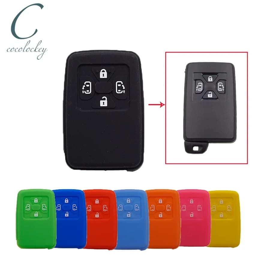 Cocolockey Silicone Car Key Cover Case Fit for TOYOTA ESTIMA ALPHARD VELLFIRE REMOTE SMART KEY 4 BUTTON No Logo