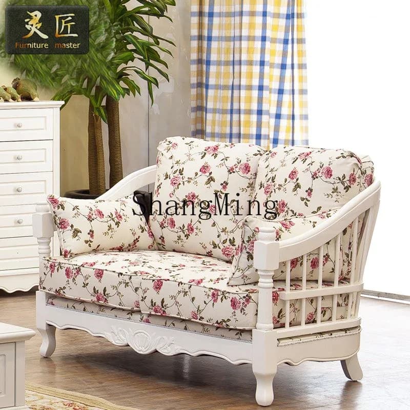 CL apartment white solid wood sofa combination modern simple oak sofa