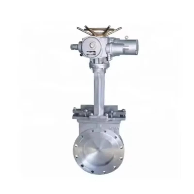 SS304/SS316 Electric Actuated Knife Gate Valve, 8" Flange Type, Industrial Grade Motorized Operator for Abrasive Slurry Control