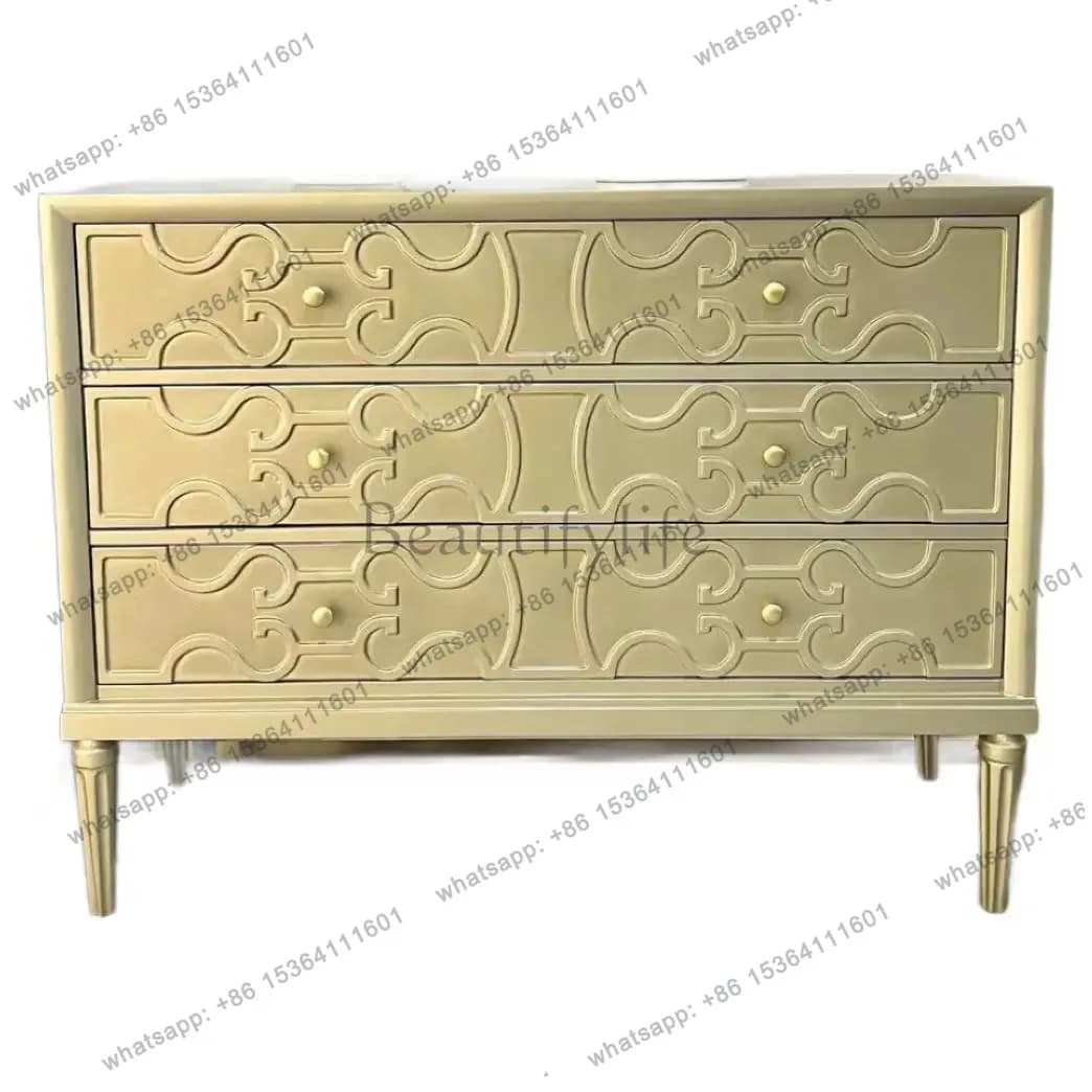 American light luxury door cabinet, living room solid wood entrance foyer decorative locker
