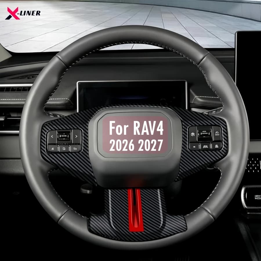 For Toyota RAV4 2026 2027 XA60 ABS Steering Wheel Trim Cover 6th RAV4 Hybrid & Plug-in Hybrid Carbon Fiber Pattern Interiors
