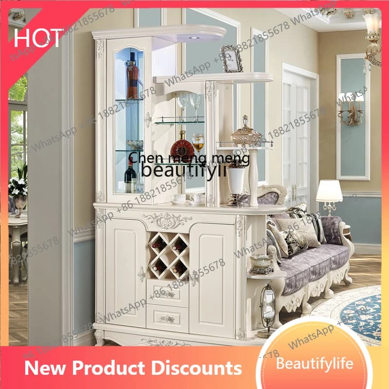 European-style entrance partition wine cabinet screen shoe cabinet integrated double-sided room hall decorative cabinet simple
