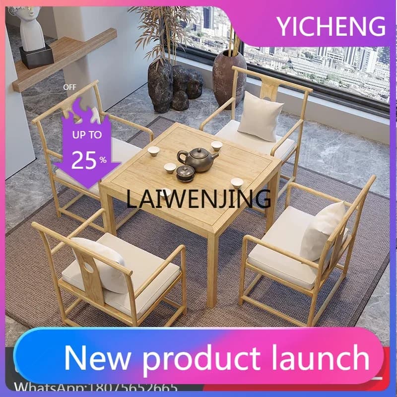 LYY solid wood eight immortals table new Chinese square tea table tea house chess and card table and chair combination