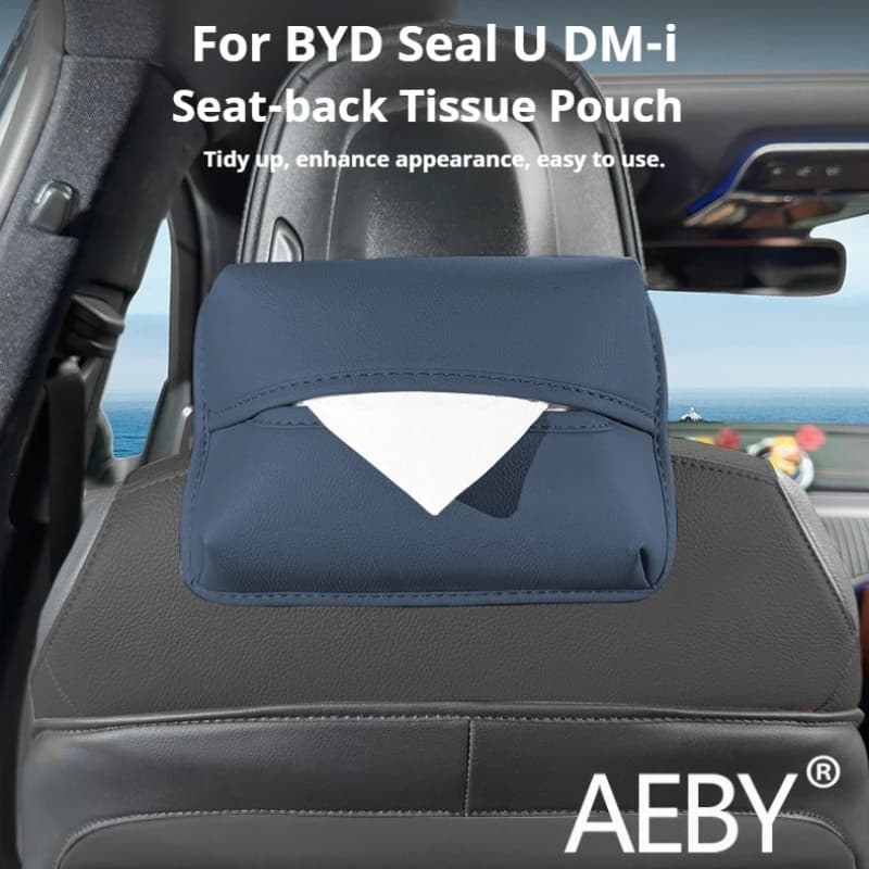 AEBY For BYD Seal U DM-i 2020-2025 Car Tissue Box, Car Paper Holder Anti-Slip Universal Installation Auto Interior Accessories
