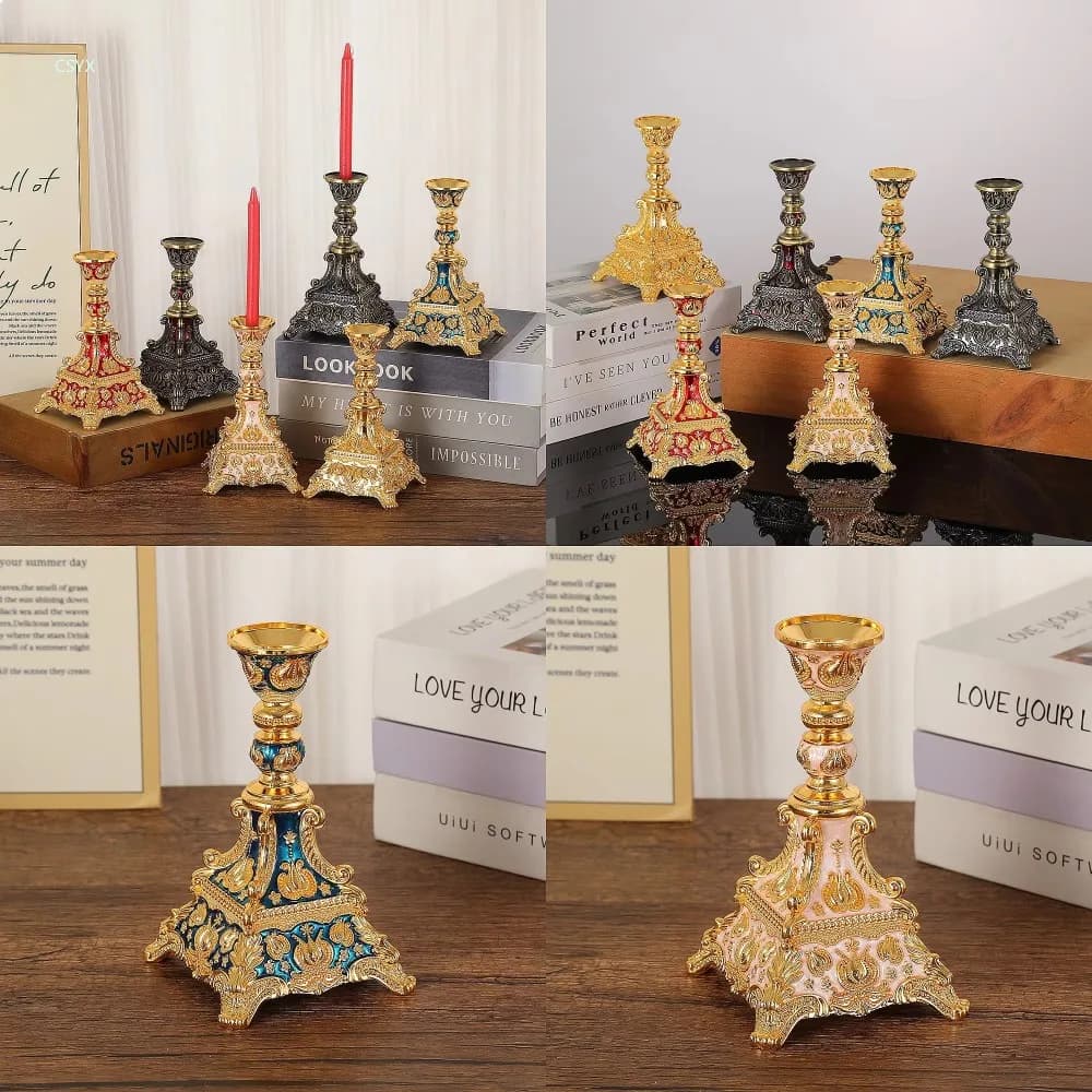 Nordic Wedding Single Candle Holder Zinc Alloy Candle Holder Birthday Decoration Living Room Luxury Ornament Wholesale