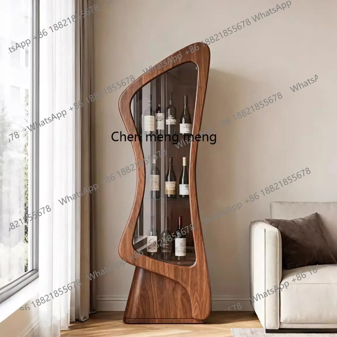 Italian North American Wine Cabinet Living Room High-end Storage Locker Display Cabinet Shelf