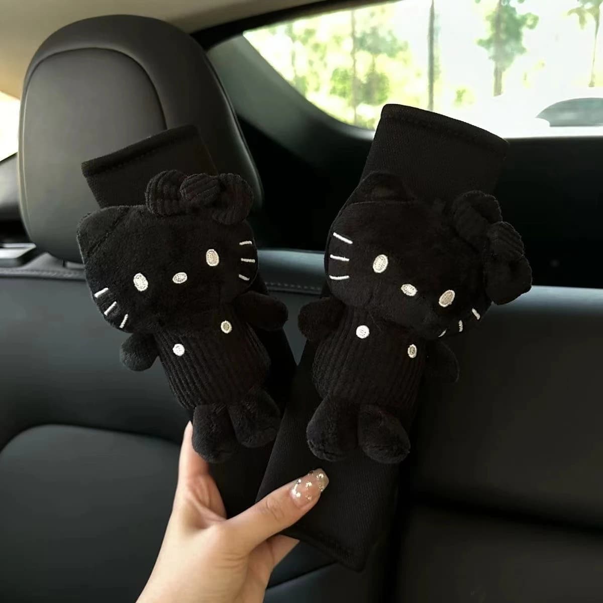New Hello Kitty  Car Safety Seat Belt Shoulder Cover Kawaii Sanrios Creative Car Shoulder Padding Pad Interior Decor Gifts