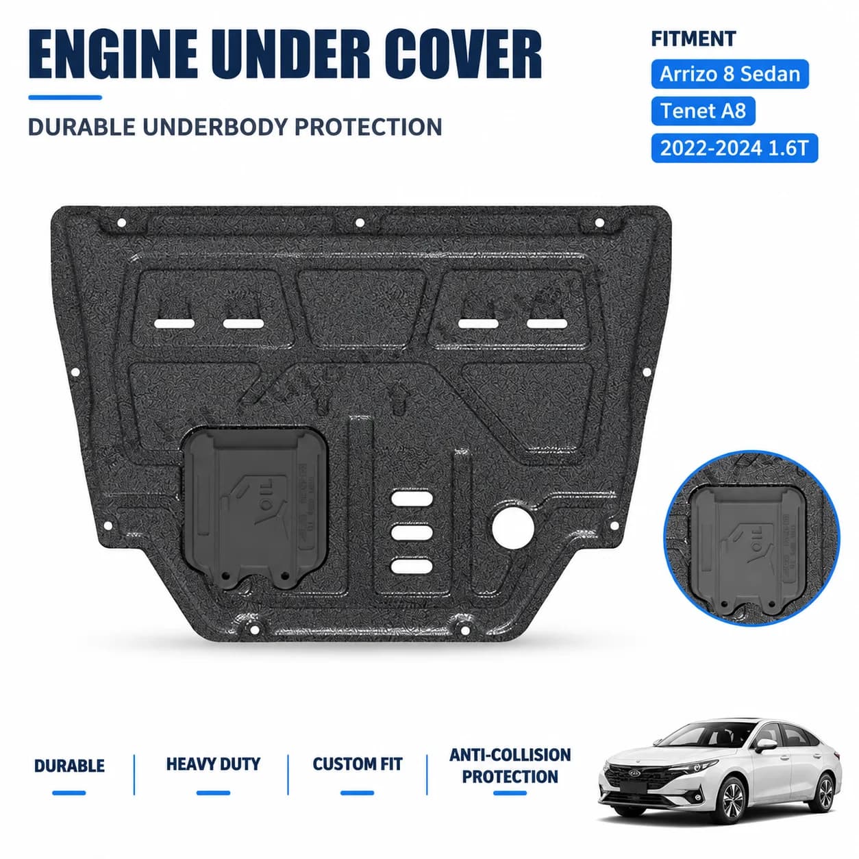 Custom Fit Engine Skid Plate For Chery Arrizo 8 Sedan Tenet A8 2022-2024 1.6T Heavy Duty Underbody Protection Daily Driving