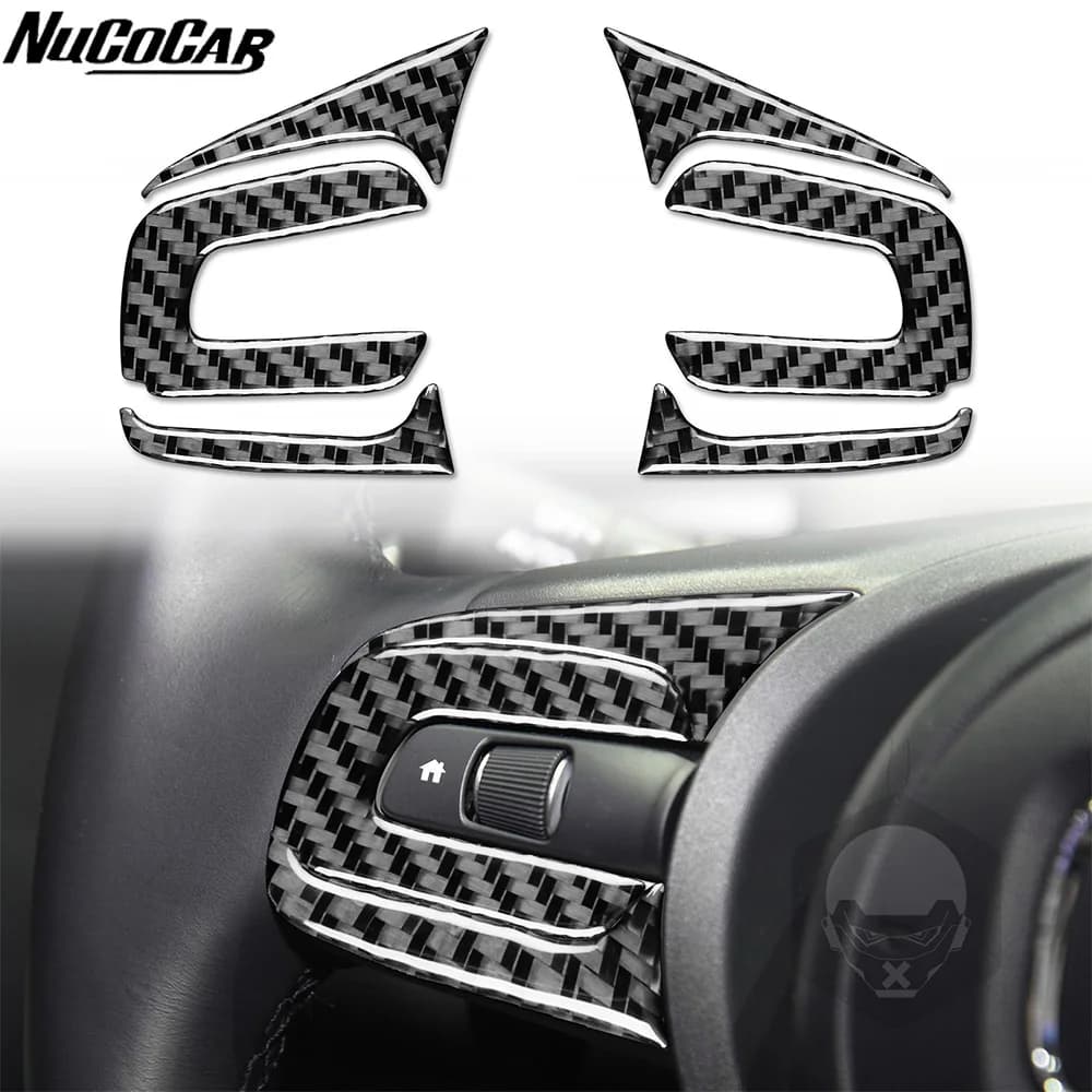 For Honda Fit Jazz GR9 2023-2025 Carbon Fiber Steering wheel button panel frame Car Accessories Interior Decorative Stickers