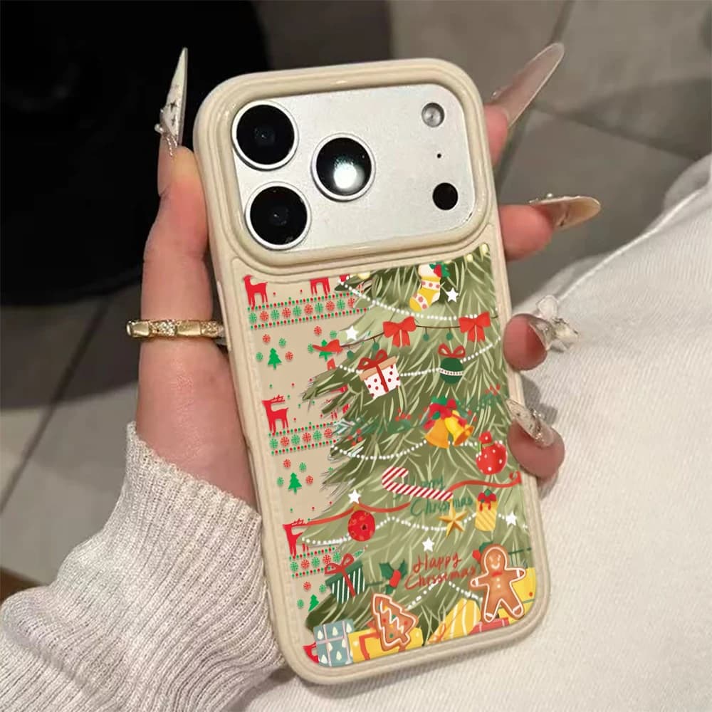 Creative Christmas Tree Pattern Phone Case For iPhone 17 16 15 14 Plus 13 12 11 Pro Max 17Air Soft Phone Case