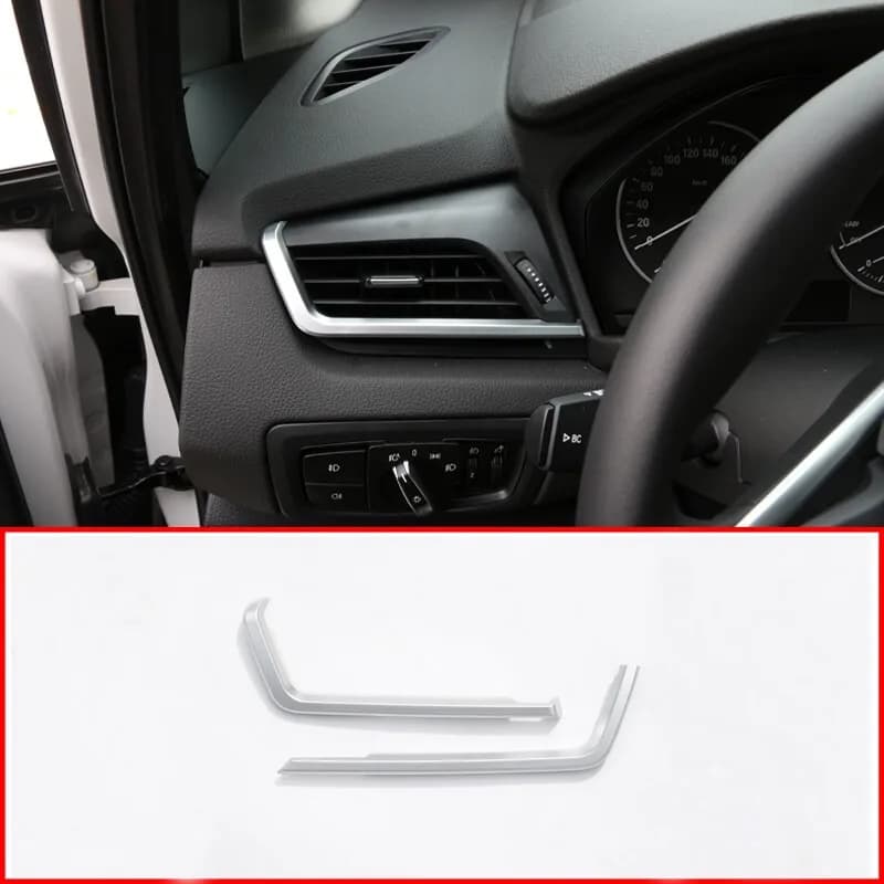 For 15-17 BMW 2 Series Active Tourer F45 F46 ABS Silver Car Air Conditioner Side Air Vent Frame Trim Sticker Car Accessories