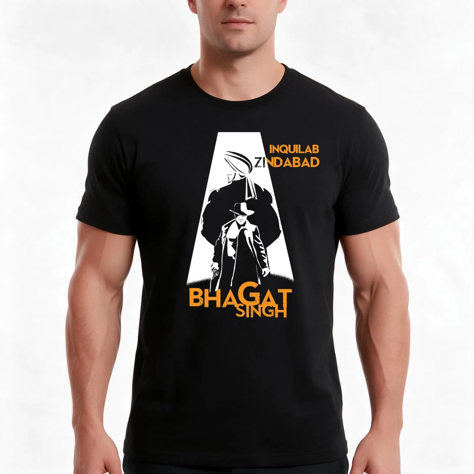 Bhagat singh ji T-Shirt, Summer Casual Cotton Tee, Oversized Streetwear Tops, Vintage Graphic Print, Loose Fit Short Sleeve
