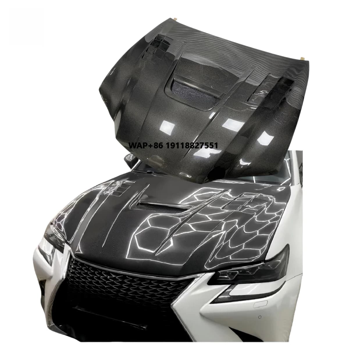 For Fits 2012-2021 GS200T GS250 GS300 GS350 GS40 GS450H Upgrade Modified Rcf Style Drilled Hood Body Kit