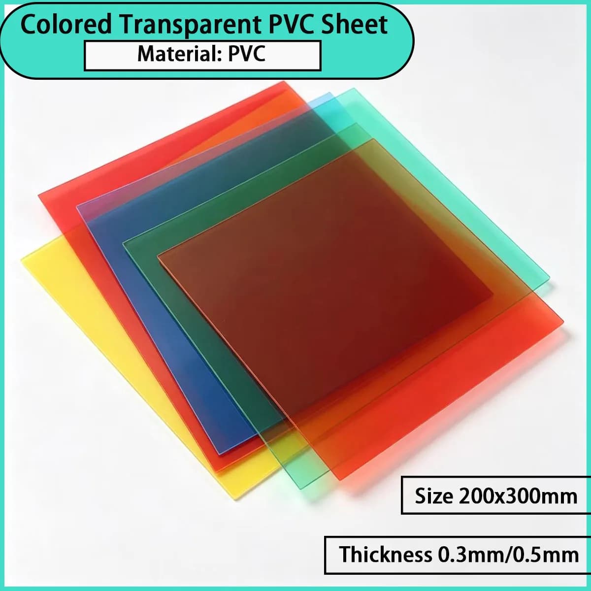 0.3mm/0.5mm thick colored transparent PVC sheet for decoration, partition, protection, easy processing, etc