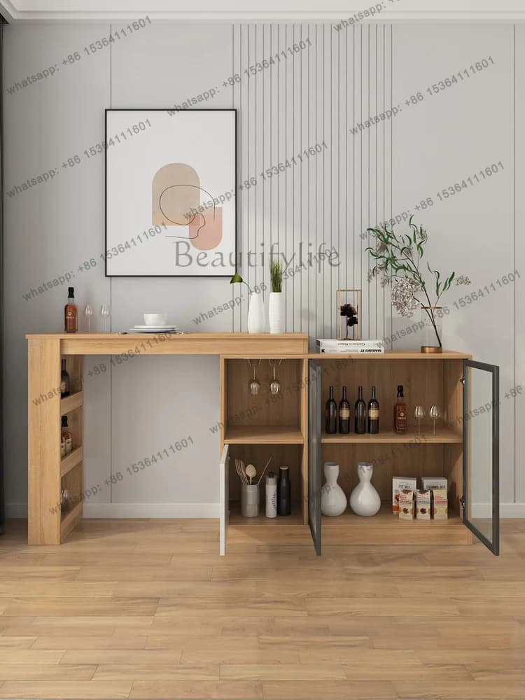 Retractable swivel bar table simple small apartment living room locker dining table