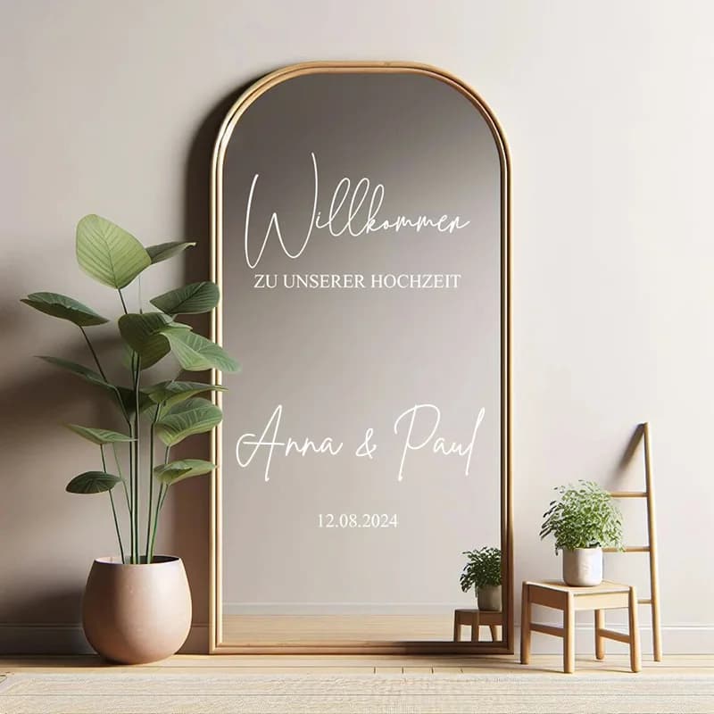 Sticker for welcome sign reception board personalized, wedding engagement welcome sign wedding, mirror sticker E866