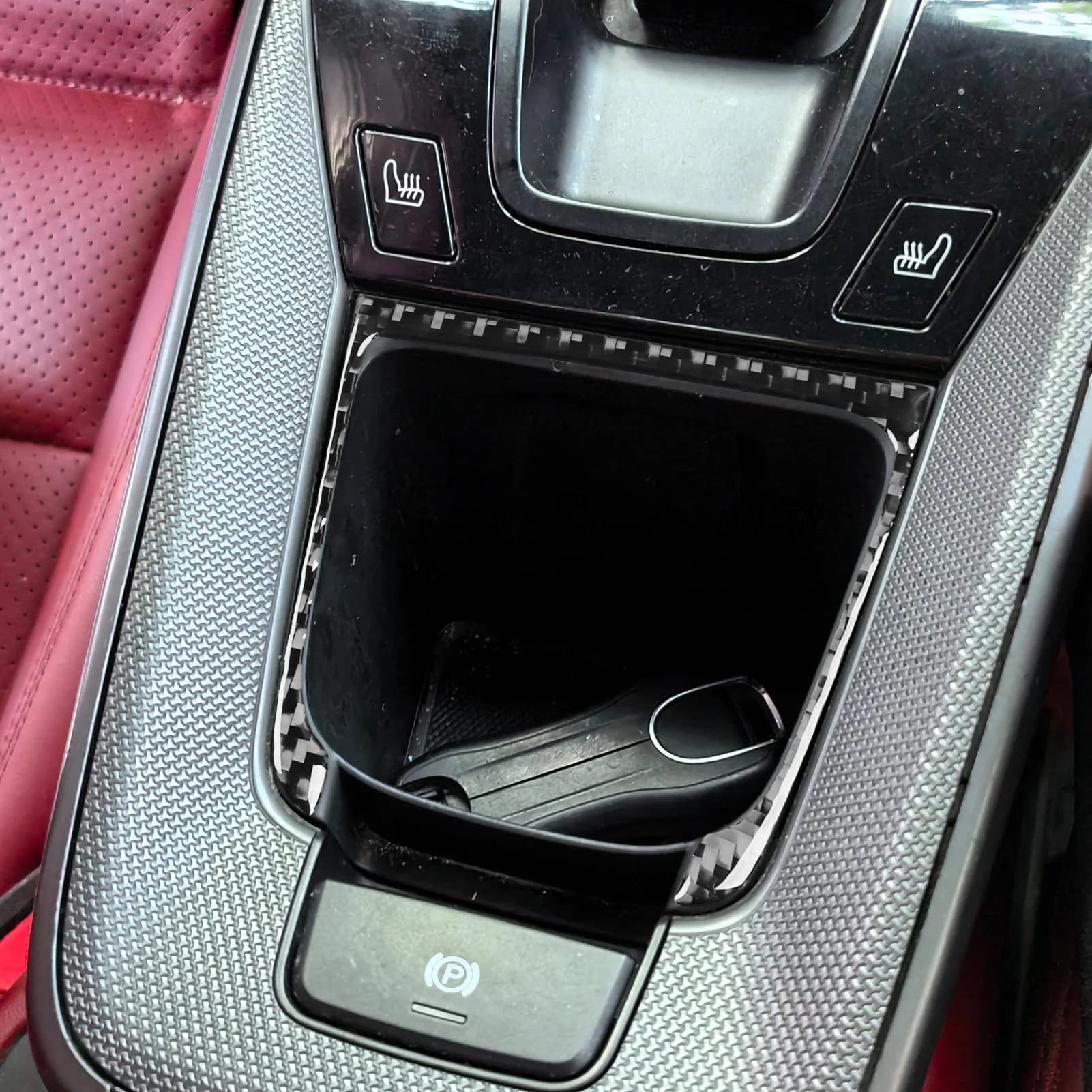 Car Interior Accessories Center Console Cup Holder Frame Cover Carbon Fiber Sticker For Porsche 911 992 2019 2020 2021 2022 2023