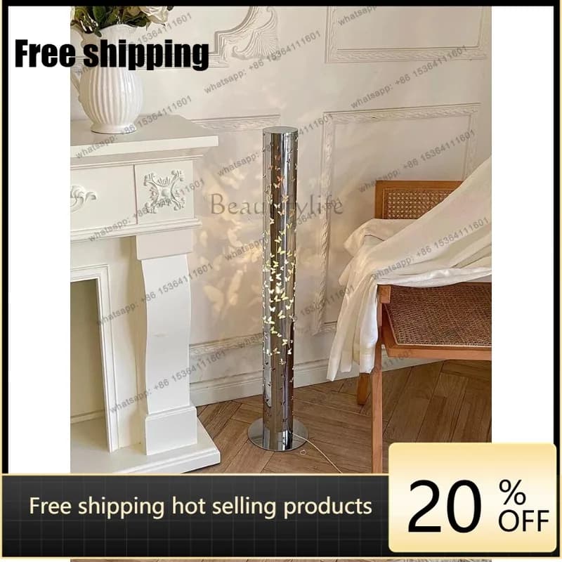 YJ personalized creative butterfly floor ornament luminous electroplating vertical living room dining room bedroom atmosphere
