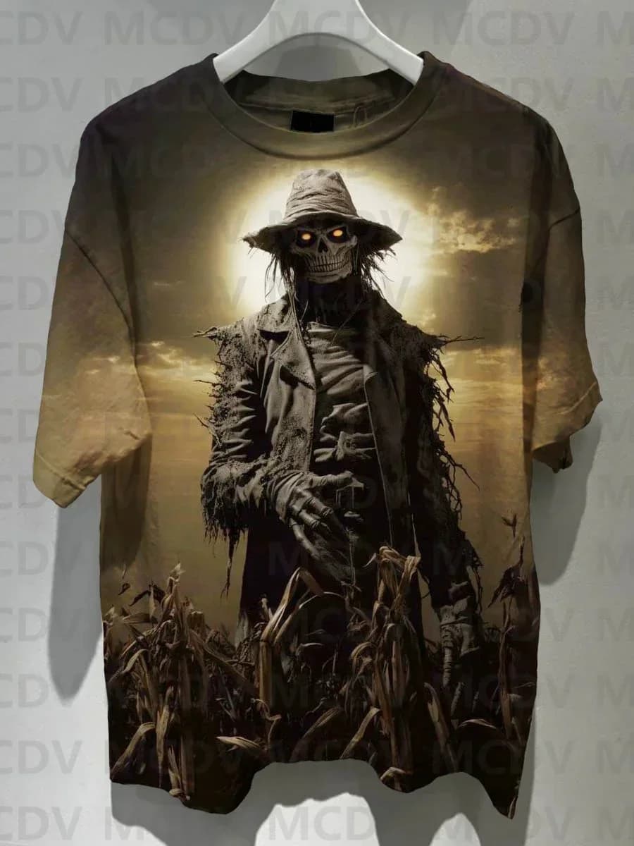 Unisex Witch Dark Horror Gothic Halloween Art Print T-shirt Summer Tops