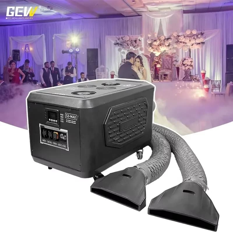 for GEVV New Design Rainproof Water Based Fog Machine 3000W DMX512 Low Lying Smoke Machine for Outdoor Stage Wedding