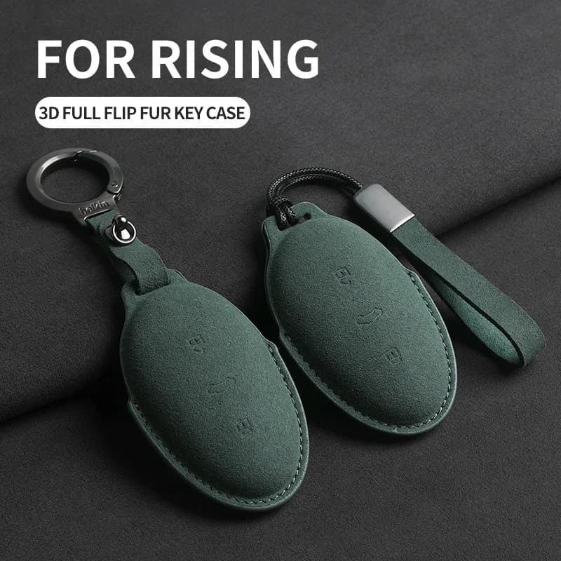 Suede Car Key Case Cover For Rising Auto R7 F7 ER6 Car Key Shell Accessories