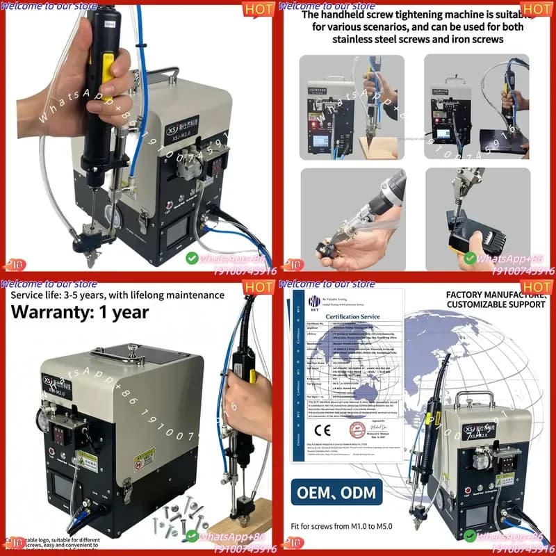 CE Certificate M1.4-M5 Screw Fastening Machine with Motor High Precision Feeder PLC Display 1 Year Warranty