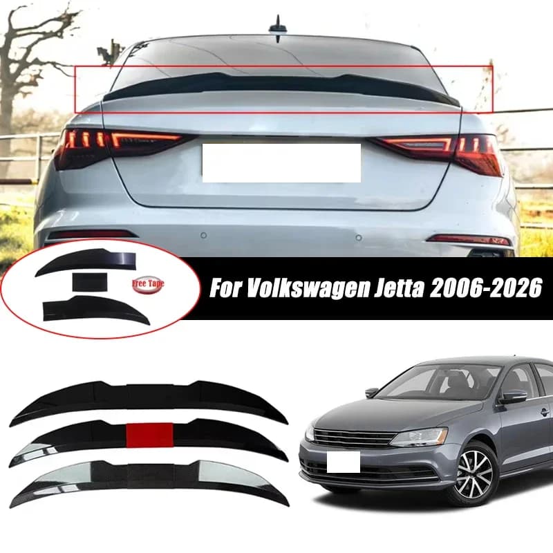 3pcs Sedan Rear Trunk Spoiler For Volkswagen Jetta 2006-2026 Adjustable DIY Modified Trunk Spoiler Automotive Accessories