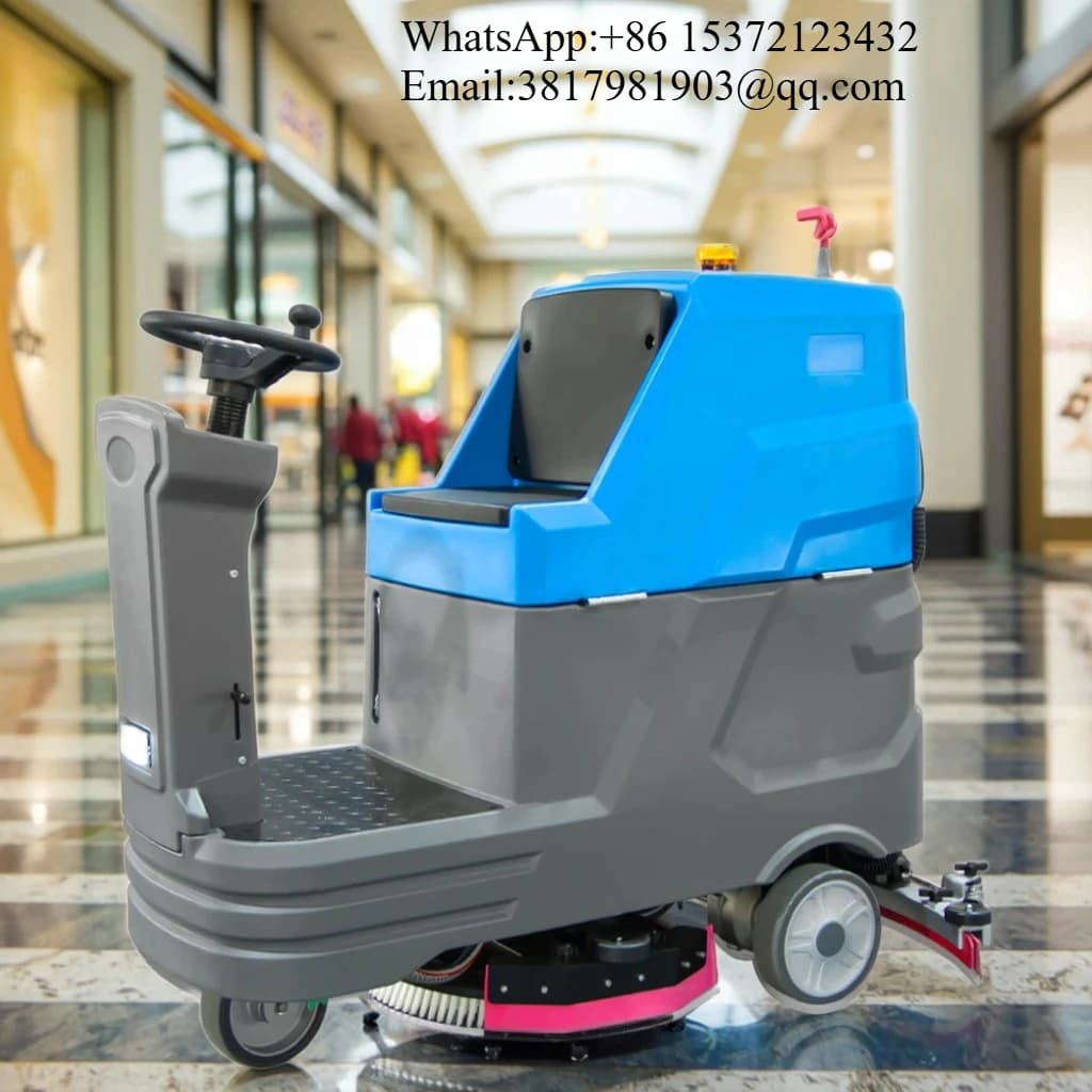 Battery-Powered Auto-Cleaning Ride-on Floor Scrubber New Condition Industrial Cordless Floor Washer For Burnishing