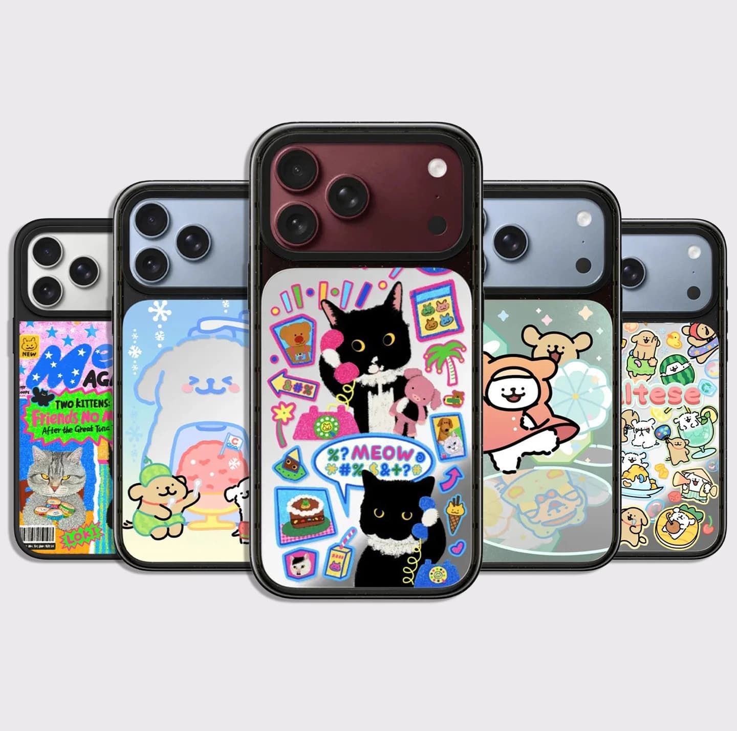 Watermelon Puppy Glaze / Mirror Surface Glass Acrylic Black Border Magnetic Case: Compatible with IPhone 18 17 Pro Max 18Pro