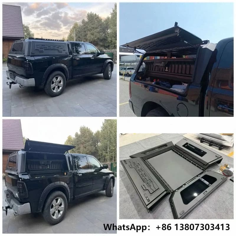 4x4 Offroad Aluminum Hardtop Canopy for Ram 1500 2500 with Rambox 5.7ft 6.4ft Truck Bed Topper Overland Camper Shell Waterproof
