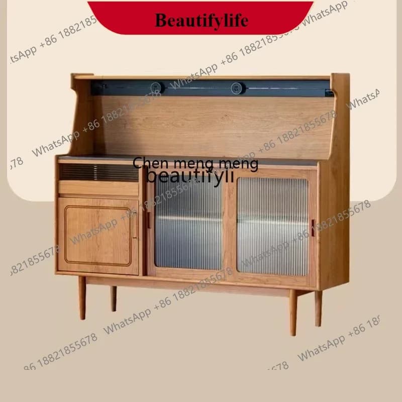G153 Living Room North Wood Sideboard Cabinet Simple Modern Household Japanese Tea Cabinet Kitchen Stone Plate Locker furniture
