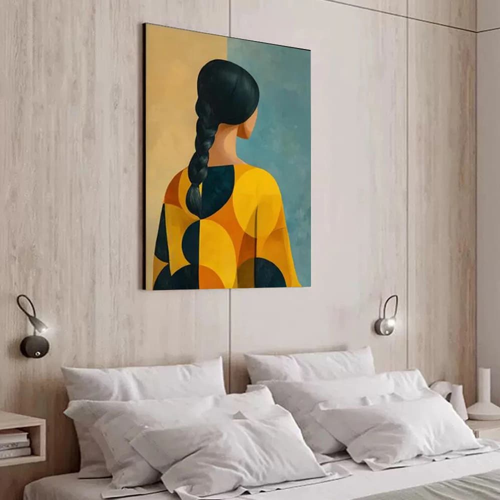Abstract Blue Yellow Home Decor Large Wall Art Picture Pure Handmade Oil Paintings on Canvas Acrylic Painting Decor Living Room