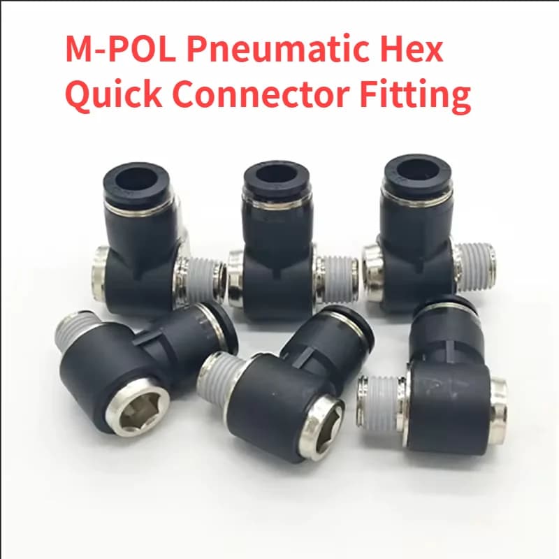 5PCS M-POL Pneumatic Hex Quick Connector Fitting for Mold Cooling Water Air Hose Tube Joint Coupling