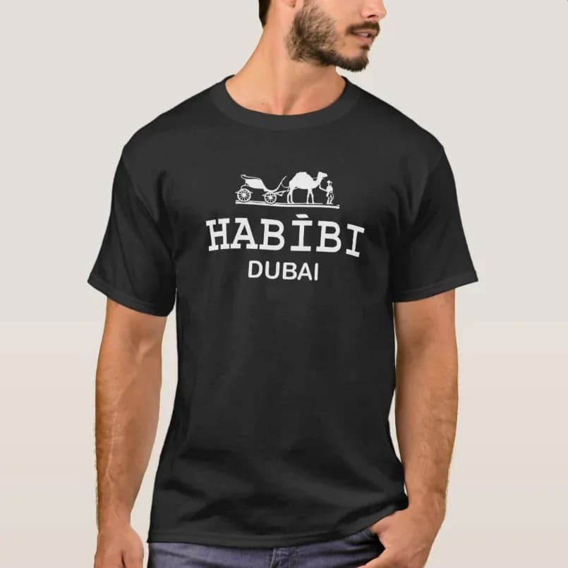 Habibi Dubai T-Shirt New 100% Cotton O-Neck Summer Short Sleeve Casual Mens T-shirt Size S-3XL