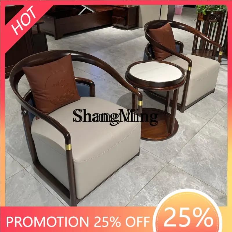 SM Chinese ebony ebony ebony armchair three-piece combination solid wood single chair living room balcony leisure chair