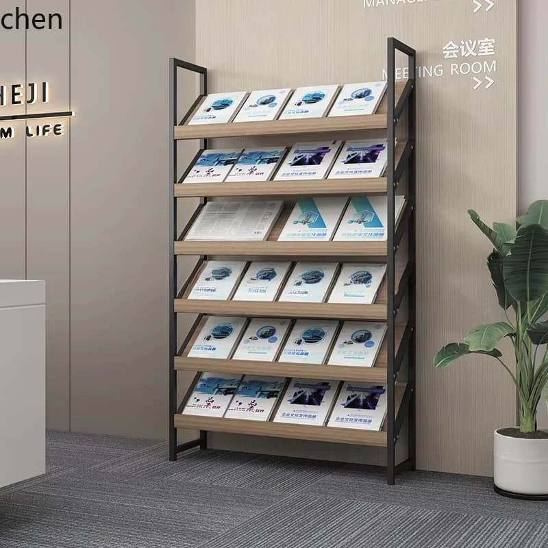 GZ-8 Newspaper and Magazine Rack with Cabinet Door for Book and Periodical Promotion Page Display and Document Storage Rack