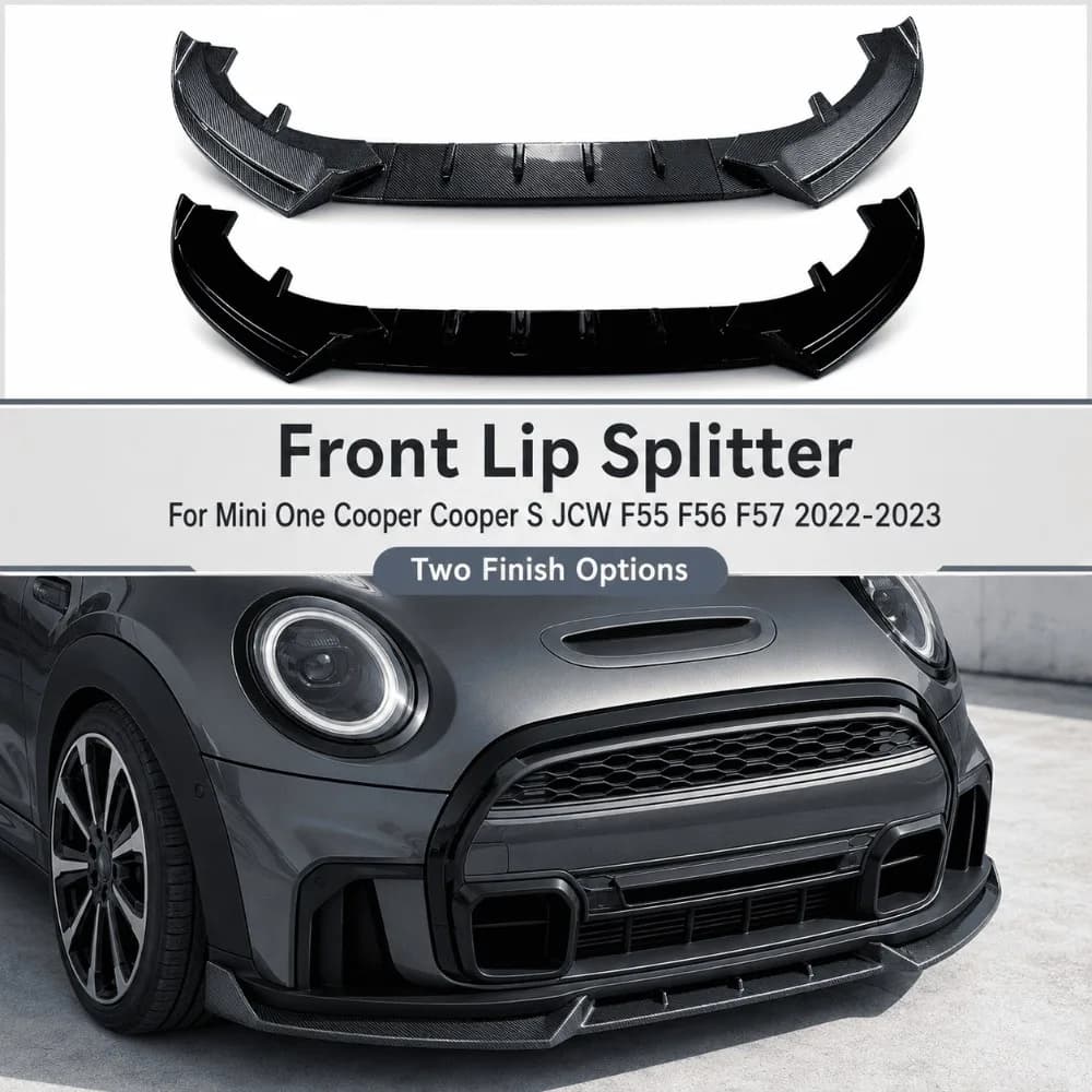 Front Lip Splitter For Mini Cooper JCW Mini One F55 F56 F57 2022-2023 Bumper Spoiler Body Kits Exterior Styling Auto Accessories