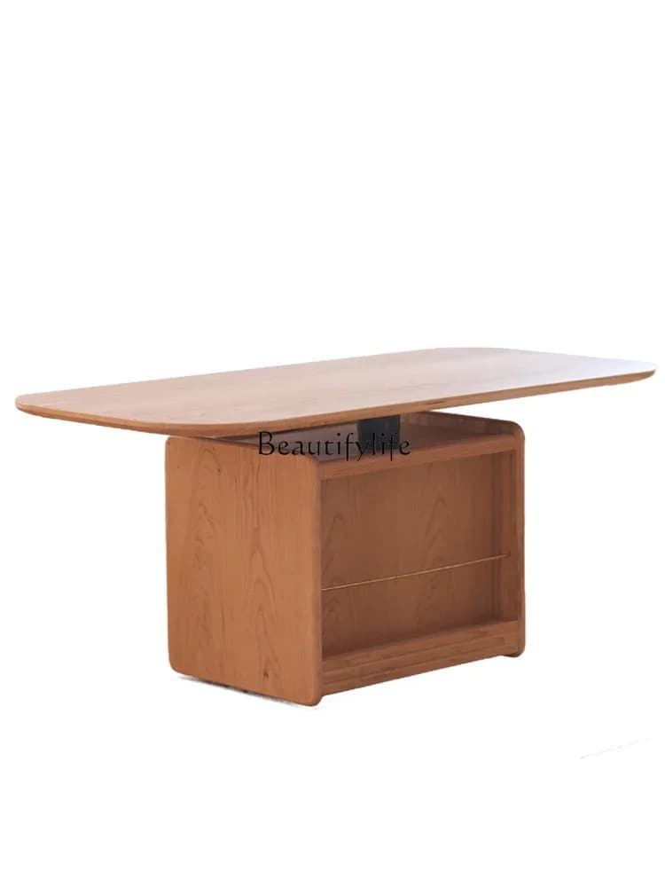13Nordic solid wood mobile lifting coffee table living room small apartment tea table multi-function