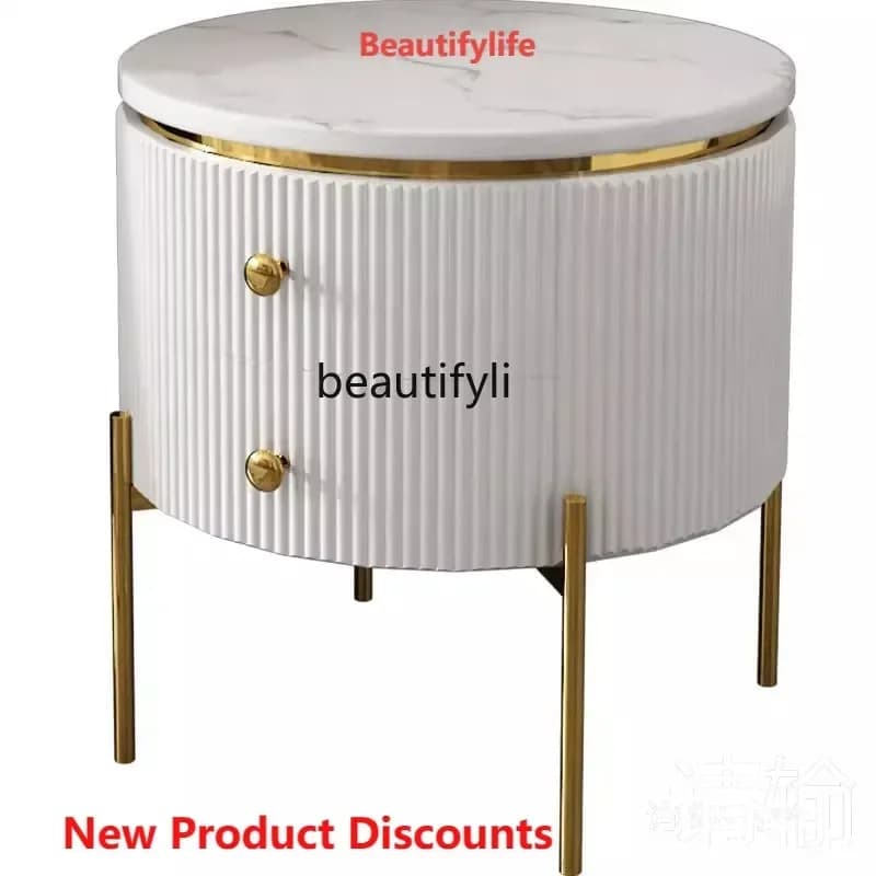 Q181  New post-modern light luxury simple sofa side cabinet living room corner few painted marble small side table