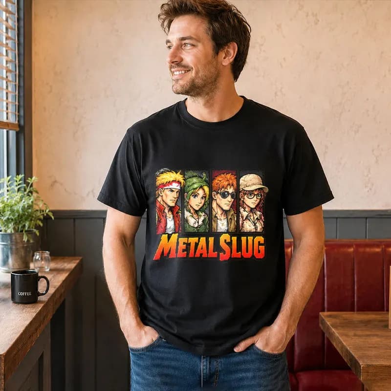 Retro Action Shooter Gaming Metal Slug Classic T Shirt 0812 Arcade Game Graphic Tee Unisex Short Sleeve Casual Streetwear Top